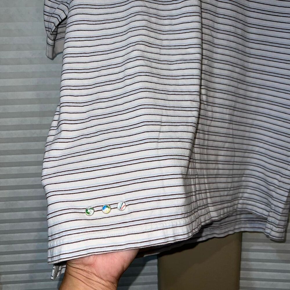 Rocawear Polo Shirt Men's Large Logo Knit Multi Stripe - Picture 3 of 6